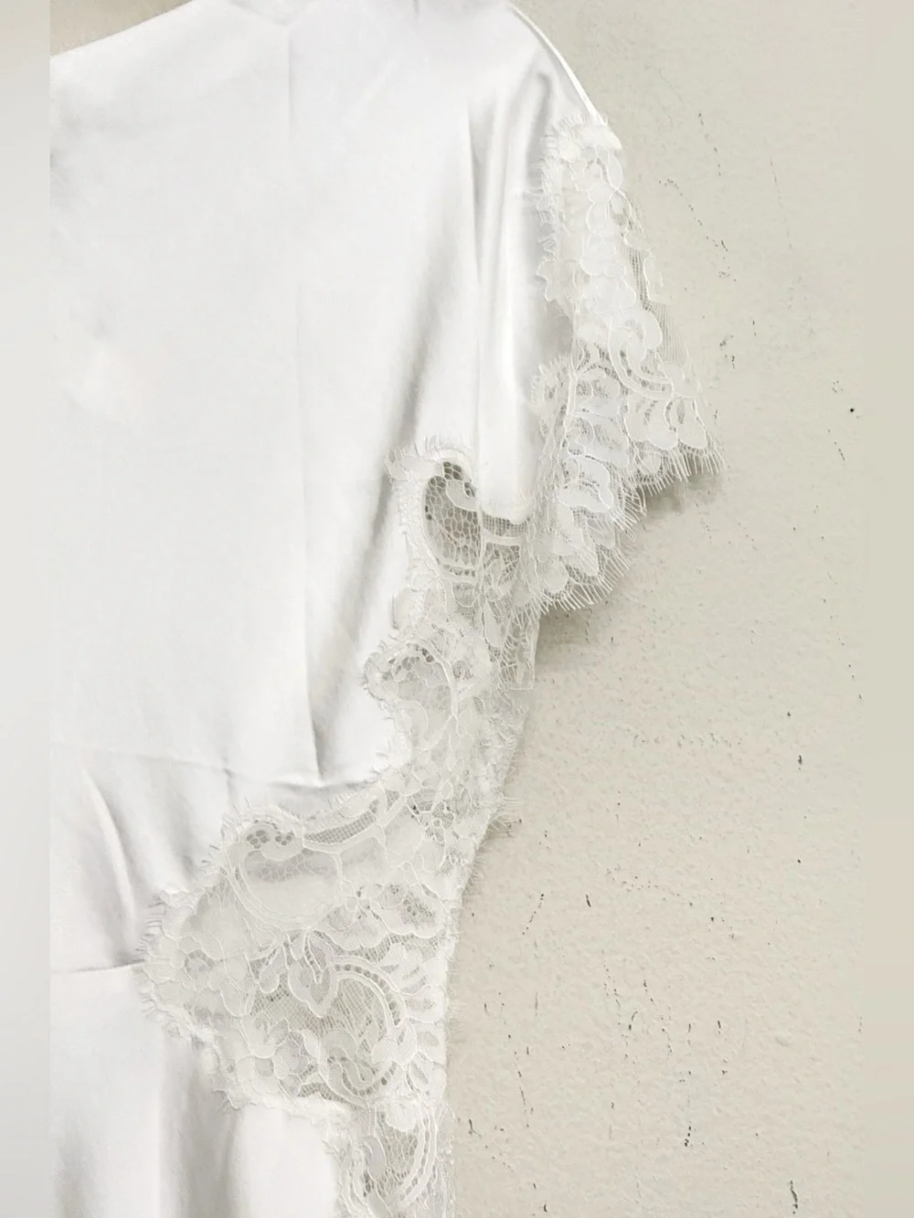NWT A.L.C.  the Alessia Lace Satin Midi Dress in white Sz 4 - Picture 10 of 16